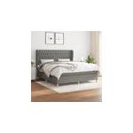 Vidaxl Lit ¿¿ Sommier Tapissier Avec Matelas Gris Fonc¿¿ 180x200cm Tissu