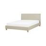 Lit Double En Tissu Beige 140 X 200 Cm Sennez