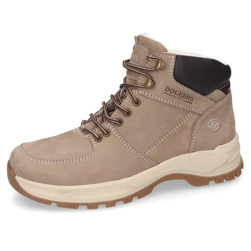 Winterstiefel DOCKERS BY GERLI Gr. 44, grau (taupe) Herren Schuhe High Top Sneaker, Schnürboots mit weich gepolstertem Schaftrand