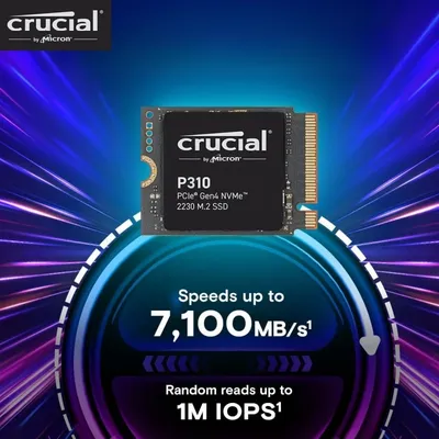 Crucial P310 1TB 2TB M.2 2230 NVMe PCIe Gen4 Internal SSD Compatible with Steam Deck ASUS ROG Ally MSI Claw & Microsoft Surface
