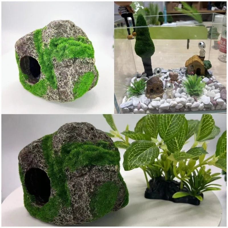 Harz versunkenes Holz Moos Aquarium Landschaft Dekoration Ornamente Beflockung Flucht Loch Simulation totes Holz Diamant Baum