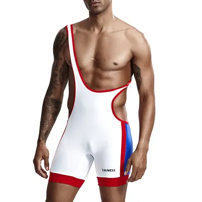 Herren Unterhemden Body Wrestling Singlet Fitness Workout Laufweste Bodywear Unterwäsche Bodybuilding Overall Image