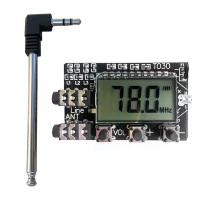 Digitale LCD 2-Kanal-FM-Stereo-Senderplatine, drahtlose Audioübertragung, FM 78 MHz bis 108 MHz-Modul mit Antenne DC 3,6 V-15 V Image