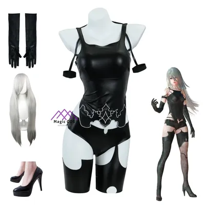 Nier automata yorha a2 cosplay sexy latex kostüm für frauen ideal für halloween partys cosplay veranstaltungen und karneval Image