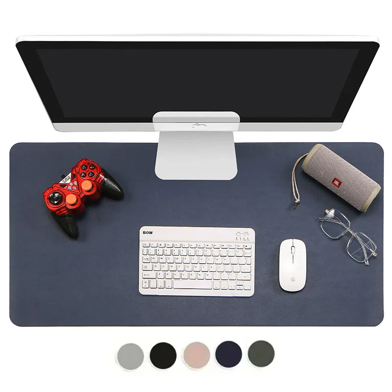 1pc große Büro Schreibtischs chutz matte 23,62x11,81 in blau mehrfarbig pu Leder wasserdicht Mouse pad Desktop-Tastatur Schreibtisch Pad Image