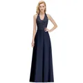 A-Linie Spitze Chiffon Abendkleider Frauen Elegante Neckholder Perlen Rückenfrei Formale Party Prom Kleider Robe De Soiree Formelle Kleider