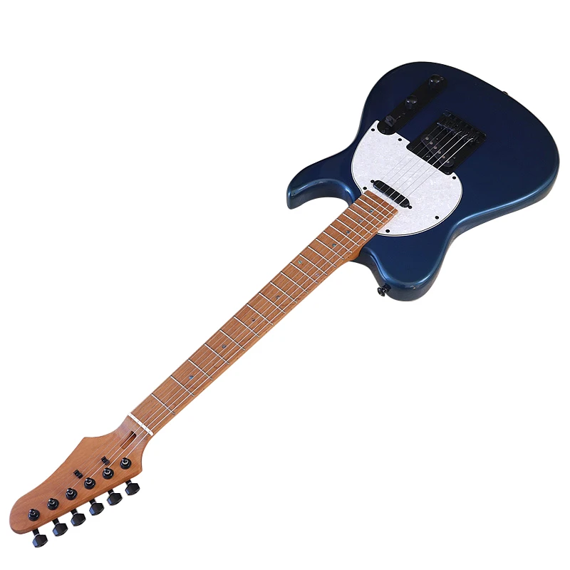 Hochglänzende 6-saitige E-Gitarre, 39 Zoll, gerösteter Hals aus kanadischem Ahorn, Korpus aus massivem Lindenholz, Metallic-Blau Image