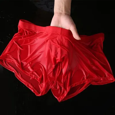 Sexy Herren Boxershorts ultra dünne Dessous durchsichtige Unterwäsche Trunks atmungsaktive elastische Mann Höschen schnell trocknende Unterhose Image