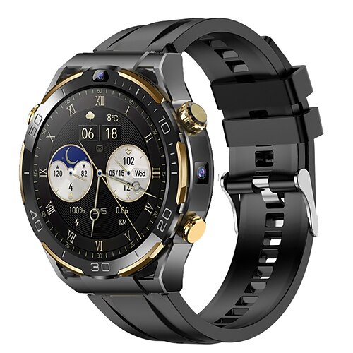 696 JT7 Smartwatch 1.508 Zoll Smartwatch Fitnessuhr Bluetooth Schrittzähler Anruferinnerung Schlaf-Tracker Kompatibel mit Android iOS Herren GPS Freisprechanlage Kamera IP 67 45mm Uhrengehäuse