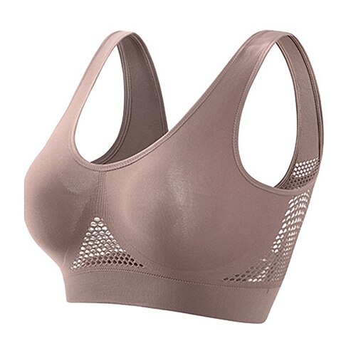 Damen BH-Oberteil Unterwäsche BH-Top Bequem Atmungsaktiv Stoßfest Herausnehmbare Polsterung Drahtlos Einfach Sport Sportkleidung Schwarz Weiß Yoga Fitness Leger Image