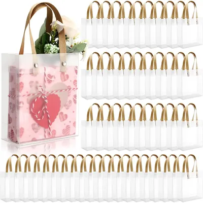 80pcs Small Gift Bags, Candy Bags, Souvenir Wedding Birthday Holiday Gifts, Clear Tote Bags,