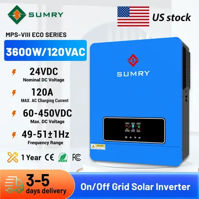 Sumry on/off Grid Solar Inverter 3600w Hybrid Pure Sine Wave Inverter for Home 120v 120A MPPT Solar