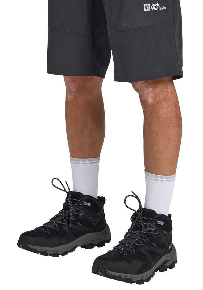 Wanderstiefel JACK WOLFSKIN "VOJO TOUR LT TEXAPORE MID M", Herren, Gr. UK 10,5 - EU 45, Normalschaft, grau (phantom), Obermaterial: Leder; Obermaterial 2: Synthetik; Futter: Polyester, Schuhe Wanderstiefel