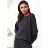Sweatshirt FRENCH CONNECTION, Damen, Gr. 36/38, schwarz, Obermaterial: 55% Viskose (LENZING ECOVERO), 40% Polyester, 5% Elasthan, unifarben, Basic, bequem hüftlang, Rundhals, Langarm Bündchen, Sweatshirts, mit überschnittenen Schultern