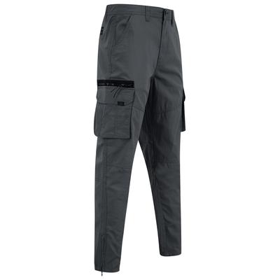 Trousers Costello Cotton Blend Multi-Pocket Cargo Trousers in Gray Pinstripe / XXL - Tokyo Laundry