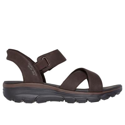 Skechers Women's Slip-ins Relaxed Fit: Easy Going - Somewhere Sunny Sandals | Size 7.0 | Chocolate | Synthetic/Textile | Vegan