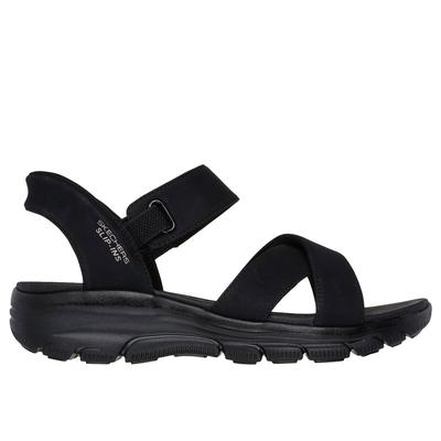 Skechers Women's Slip-ins Relaxed Fit: Easy Going - Somewhere Sunny Sandals | Size 7.5 | Black | Synthetic/Textile | Vegan