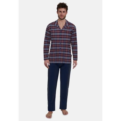 Pyjama GÖTZBURG Gr. 50, rot (rot-dunkel-karo) Herren Homewear-Sets mit klassischem Schnittmuster