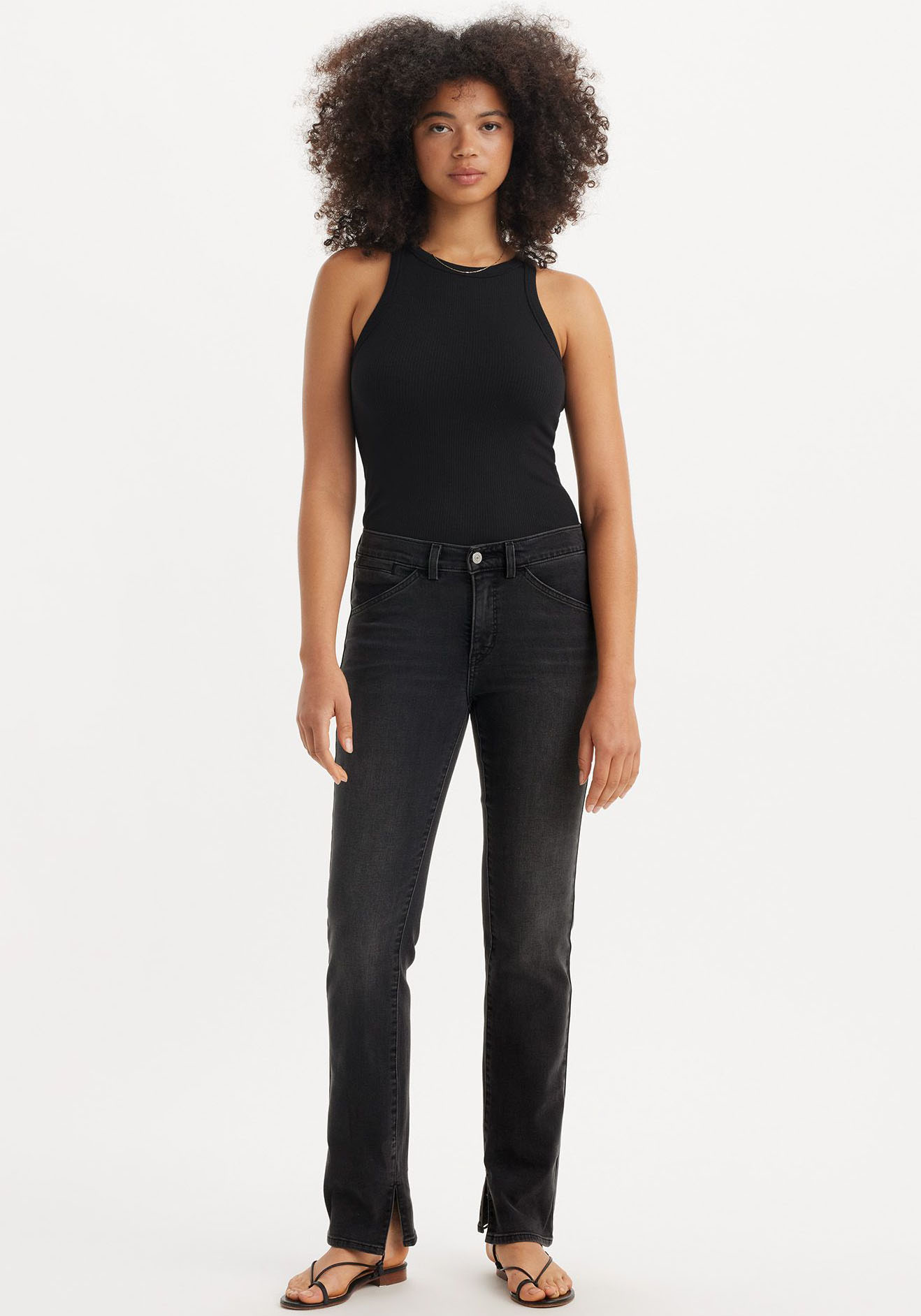 Workerjeans LEVI'S "314 SHP WORKWEAR STR", Damen, Gr. 31, Länge 32, schwarz (lava rock), Denim/Jeans, Obermaterial: 81% Baumwolle, 18% Polyester, 1% Elasthan, lang, Jeans, mit Stretch Image