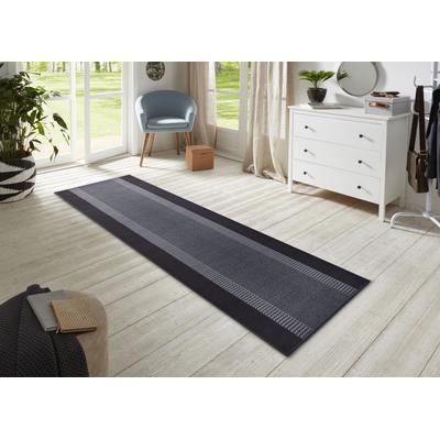 Teppich HANSE HOME "Band", schwarz, B:80cm H:9mm L:350cm, Kunstfaser, Teppiche, Kurzflor, weich, Läufer Größen, Wohnzimmer, Schlafzimmer, Esszimmer Image