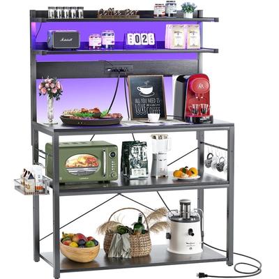 Bakers Rack with Power Outlet - 15.7"D x 31.5"W x 58.1"H