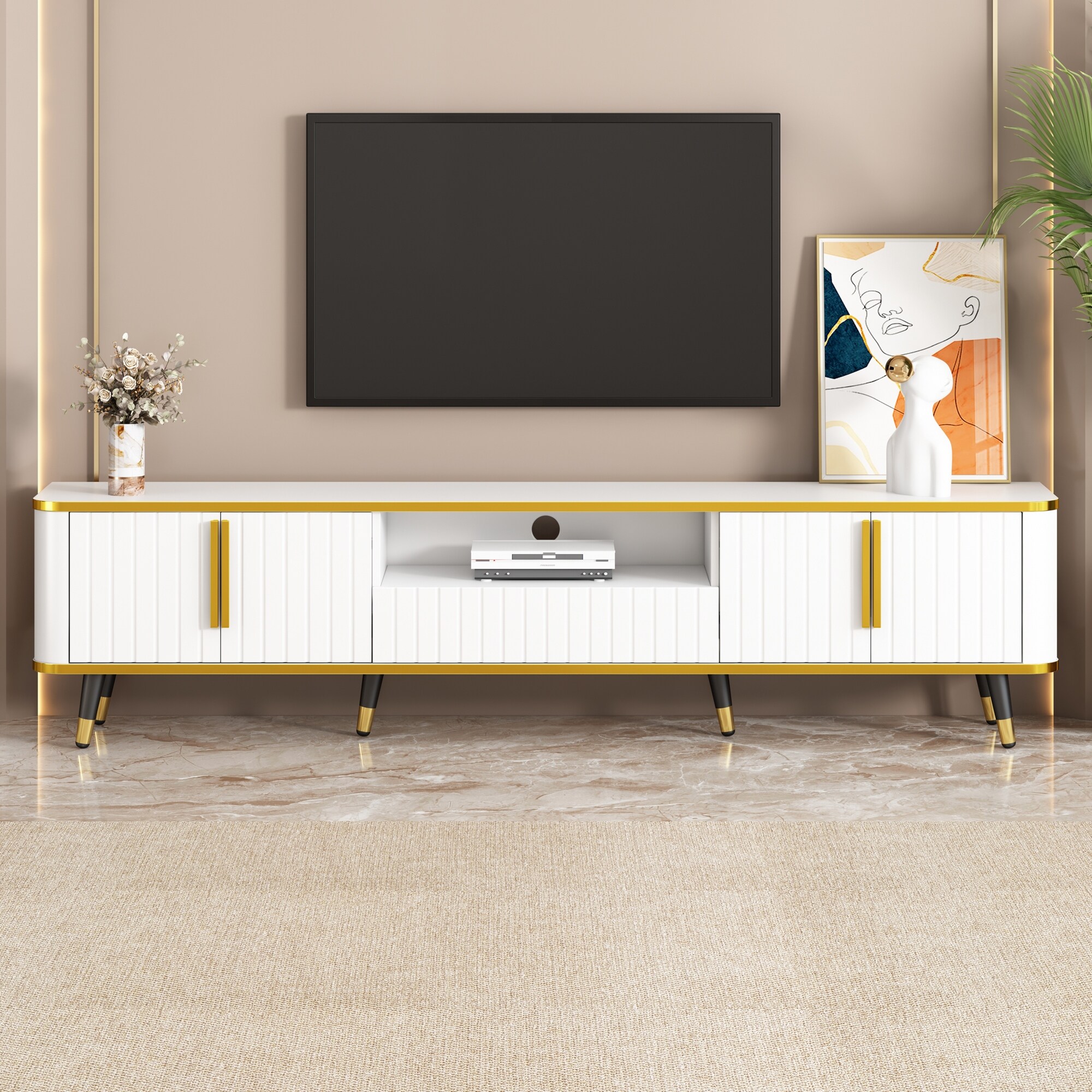 ON-TREND Luxury Home Entertainment Center wStorage,for TVs up to 85"