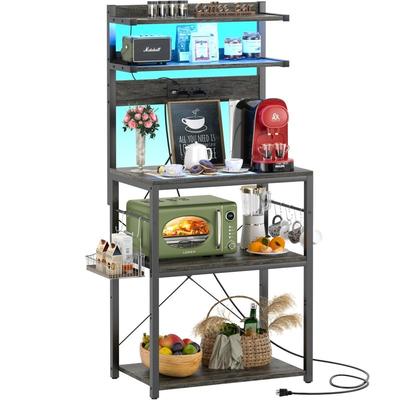 Bakers Rack with Power Outlet - 15.7"D x 23.6"W x 58.1"H