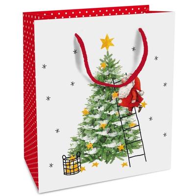 Geschenktragetasche X-Mas Eve 18 x 21 x 8 cm Geschenktragetasche Weihnachten - Braun&company