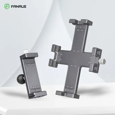 FANAUE Aluminum Tablet Holder Clamp Tripod Adjustable Stand for 5.5-9" Universal Clip Tripod Mount for Tablet 8.0-12.9"