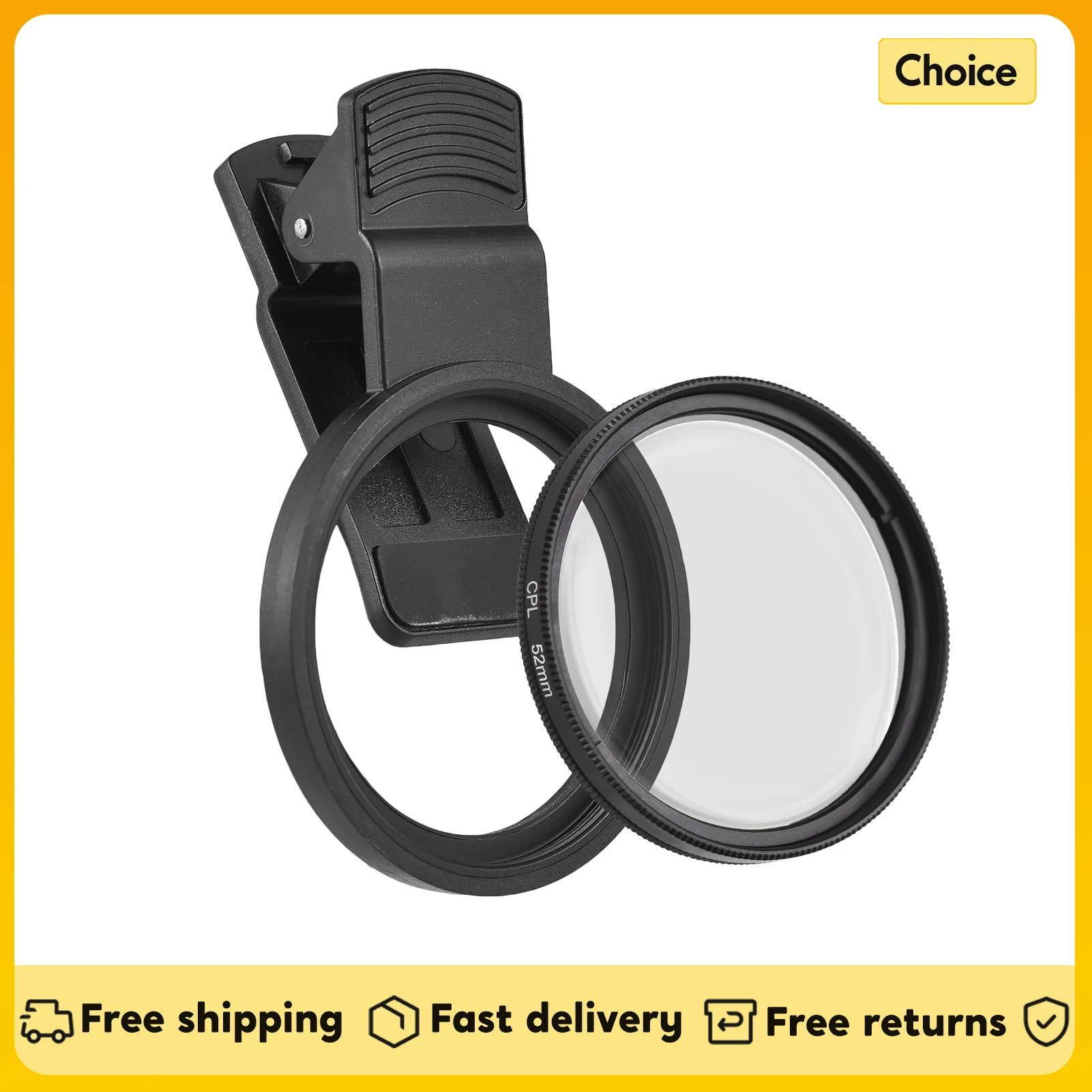 52-mm-CPL-Filter für Telefon kamera objektiv Aufsteck polarisator filter mit Telefon clip für Smartphones für Canon Nikon Sony DSLR-Kameras