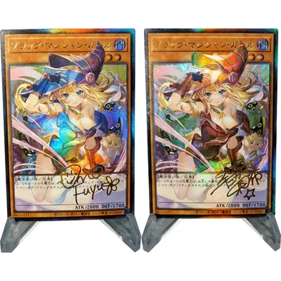 2 teile/satz anime yu gi oh! Schwarze Magier Mädchen Sammlung karte Signatur karte refraktive Farbe Image