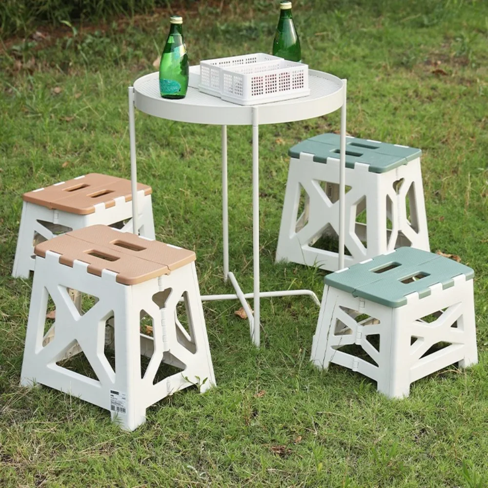 Kunststoff-Klappstuhl, tragbar, starke Tragfähigkeit im Freien, rutschfest, einfach, leicht zu verstauen, bequeme Angelstühle