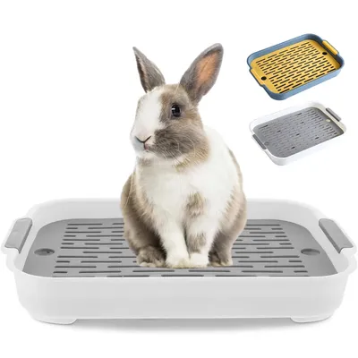 1pc Kaninchen Katzentoilette Kleine Haustier Wc Tablett Bunnie Ecke Wc Box Für Frettchen Hamster Image