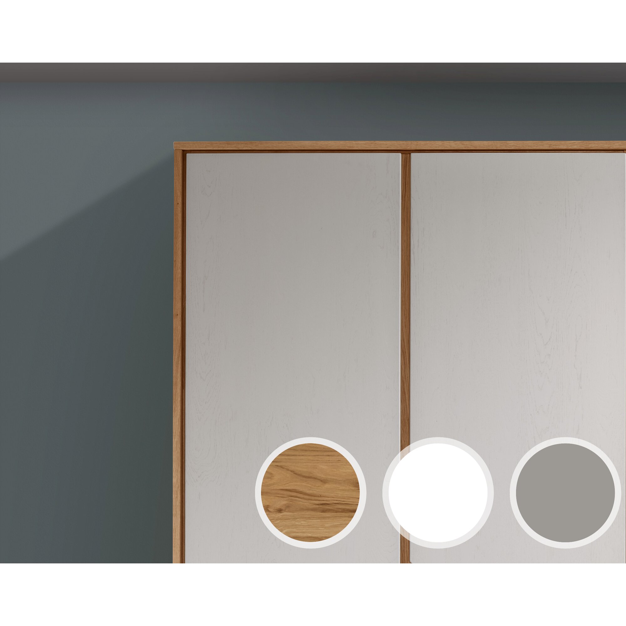 Forestales »Alabama« Wildeiche Passepartout-Rahmen 4-türig / 240 cm / Weiß Image