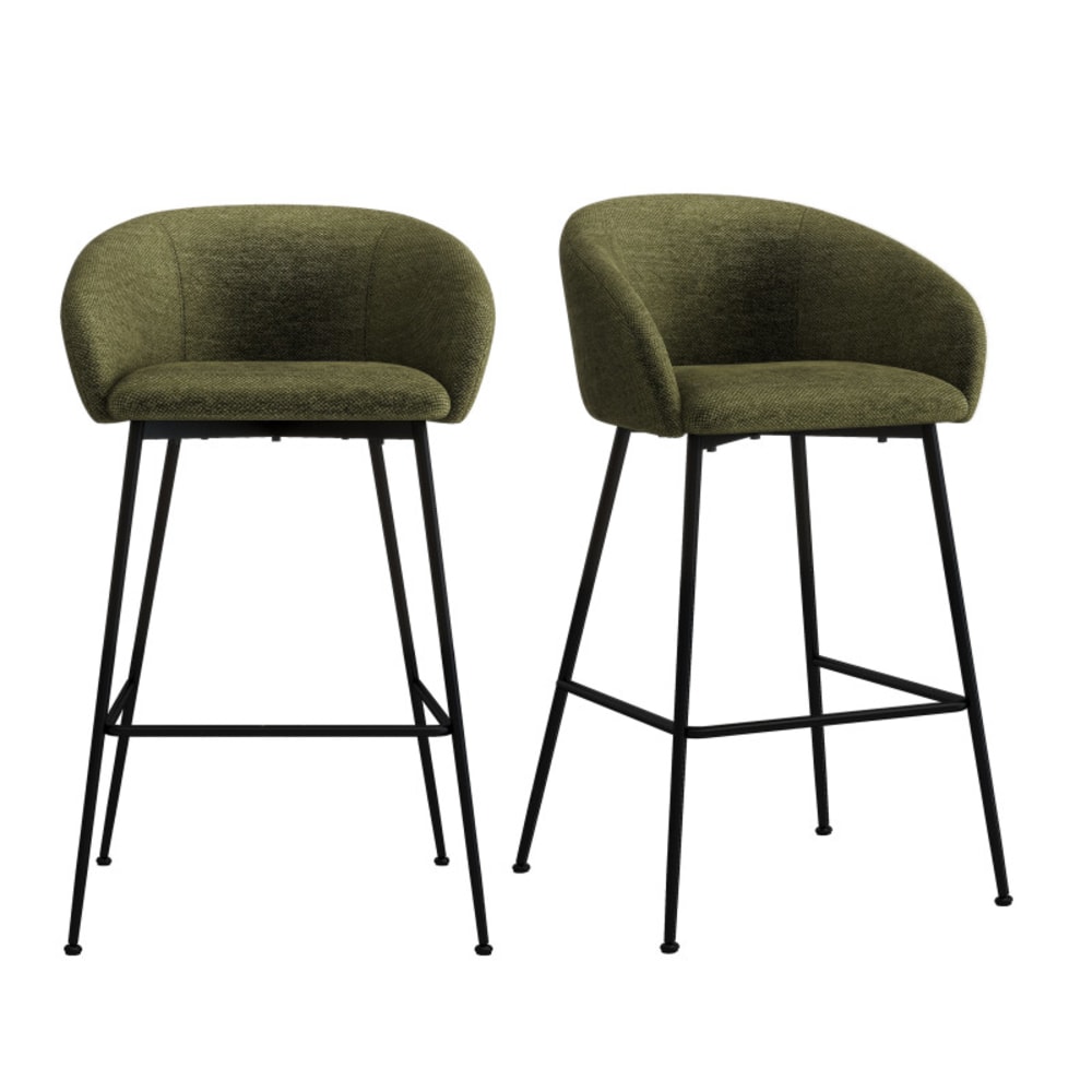 Fauteuil de bar en tissu Luxury Kaki x2)