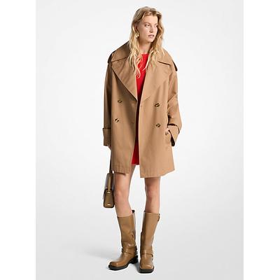 Michael Kors Oversized Cotton Twill Trench Coat Brown M-L