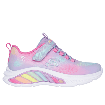 Skechers Girl's S-Lights: Rainbow Cruisers - Rainbow Reflectin Sneaker | Size 13.5 | Lavender | Synthetic/Textile