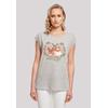 T-Shirt F4NT4STIC "Weihnachten Hippie Santa And Reindeer", Damen, Gr. L, grau (erdgrau), Obermaterial: 100% Baumwolle, casual, regular fit, Rundhals, Kurzarm ohne Bündchen, Shirts, Premium Qualität, Weihnachts-Kollection