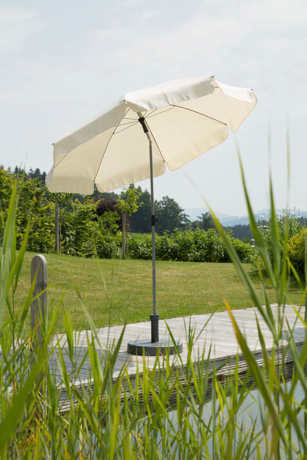 Sonnenschirm SCHNEIDER SCHIRME "Locarno", beige (natur), Obermaterial: 100% Polyester, Standschirme, abknickbar, ohne Schirmständer