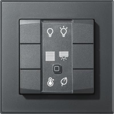HOMEMATIC IP Wandtaster "Wandtaster - 6-fach individuell programmierbar", grau (anthrazit), B:11,5cm H:4,8cm T:12,6cm, Smart-Home-Stationen Image