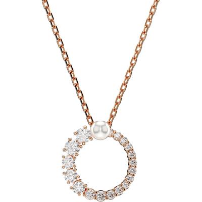 Kette mit Anhänger SWAROVSKI "Schmuck Geschenk Halskette Matrix, 5688751, 5692265", weiß (roségoldfarben, kristallweiß, 