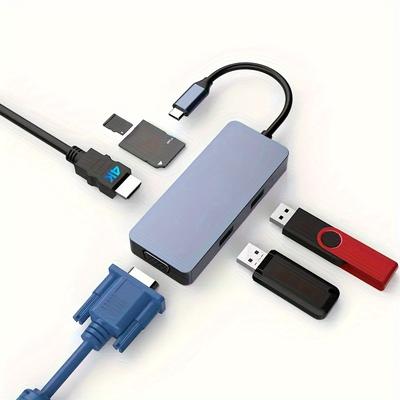 TEMU 7-in-1 , 4k , - 5gbps File Usb 3.0 , Sd/tf 100w Pd Charging