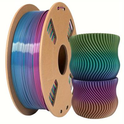 TEMU Rainbow Pla Filament 1.75mm, Rainbow Pla 3d Printer Filament Multicolor Color Changing Rainbow Pla Filamen, Candy 3d Printing Filament 3d Filament, 250g/0.55lbs Image