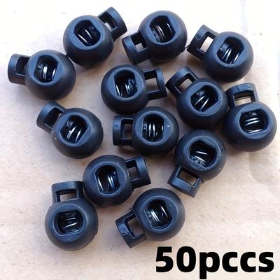 TEMU 50-pack Plastic Round Spring Cord Locks - End Toggle Stoppers For Drawstrings And Shoelaces, Quick Fasten Clip For Hoodies And Sportswear