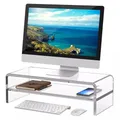 Supporto per monitor da tavolo riser acrilico spesso a doppio strato rialzato a forma di U rack di stoccaggio moderno e minimalista supporto per monitor da ufficio