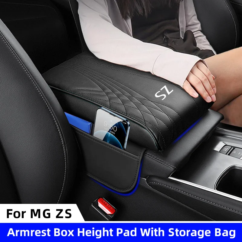 Cuscino per altezza scatola bracciolo console centrale auto con custodia per MG ZS Cuscino per bracciolo automatico Supporto per gomito Cuscino per bracciolo Accessori