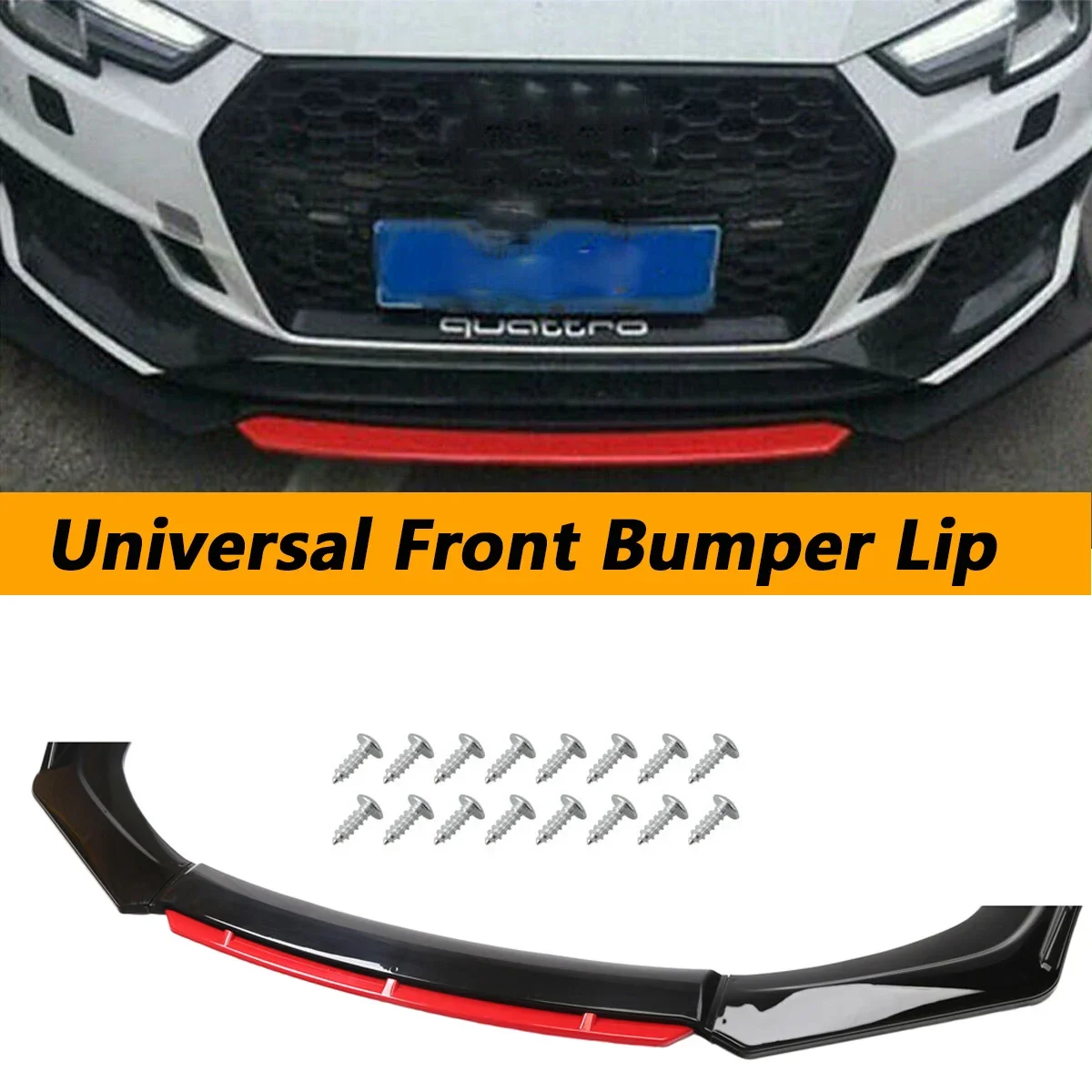 Per Audi A3 A4 A5 A6 A7 B7 B8 S6 Quattro 2015 - 2021 Paraurti Anteriore Labbro Splitter Laterale Diffusore Body Kit Spoiler Guardie Universale