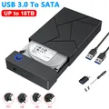 Custodia per disco rigido esterno USB 3.0 da 3,5 pollici SATA con adattatore di alimentazione da 12 V Scatola per lettore HDD SSD fino a 18 TB