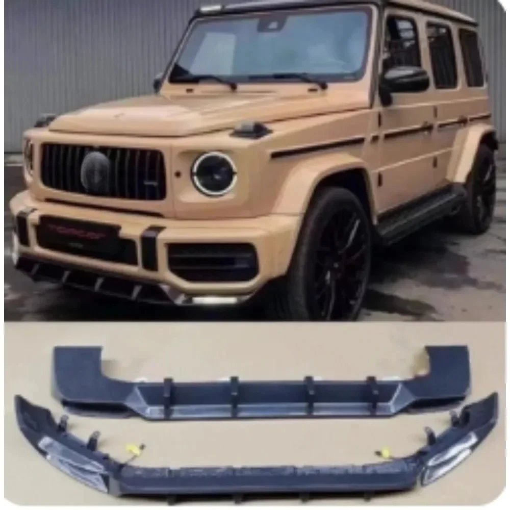 Per Mercedes Benz Classe G W464 G63 2019 Reale A Secco In Fibra di Carbonio Labbro Anteriore Spoiler Diffusore Posteriore Paraurti Splitter Body Kit Refits