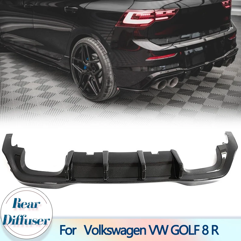 Paraurti posteriore Diffusore Labbro Per Volkswagen VW Golf 8 R 2021UP In Fibra di Carbonio Paraurti Posteriore Diffusore Labbro Accessori Auto Protezione